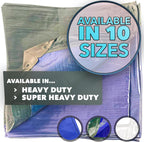 QUEEN OF TARPS | 6x8 Heavy Duty Tarp Waterproof, 120 GSM is 12 MIL, UV/Tear Resistant Tarp, Camping, Outdoor Furniture, Car, Tents, Painting, Firewood Protection | 6x8, Heavy Duty