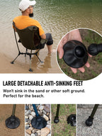 WildCall Lightweight Folding Camping Chair Quick Setup Frame Beach Chair Compact Backpacking Chair with Anti-Sink Feet