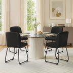 LUE BONA Comfortable Dining Room Chairs Set of 4, Modern Upholstered Kitchen Chairs with Padded Back & Thick Metal Legs for Dining Room, Black PU Leather