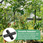 12 Pcs 11mm Greenhouse Frame Building Connectors, 4 Way Flat Pipe Fitting for Grape Trellis/Sunscreen Shed/Gardening Plant Stakes, Greenhouse Accessories [Black]