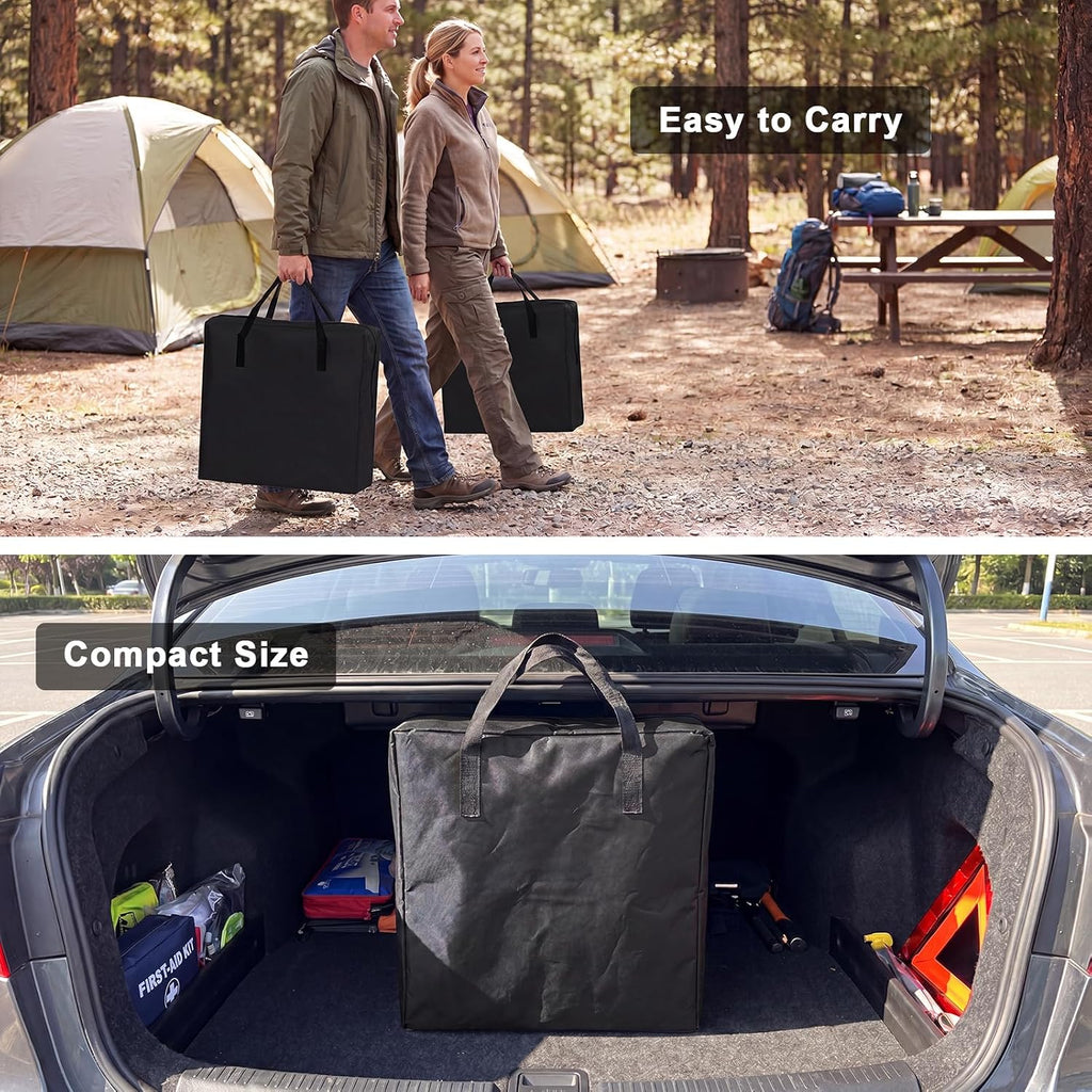 Romswi 2Pack Director Chairs for Outdoor, Folding Camping Chair, Compact Directors Chair Side Table and Side Bag, Heavy Duty Oversize Chair for Beach Fishing Picnic, Holds up to 400 lbs Black
