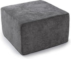 MONVANE 27.5" Square Ottoman, Modular Foot Rest, Grey | Matches Modular Sectional Cloud Couch, Footstool for Living Room, No Assembly Required, High-density Resilient Foam