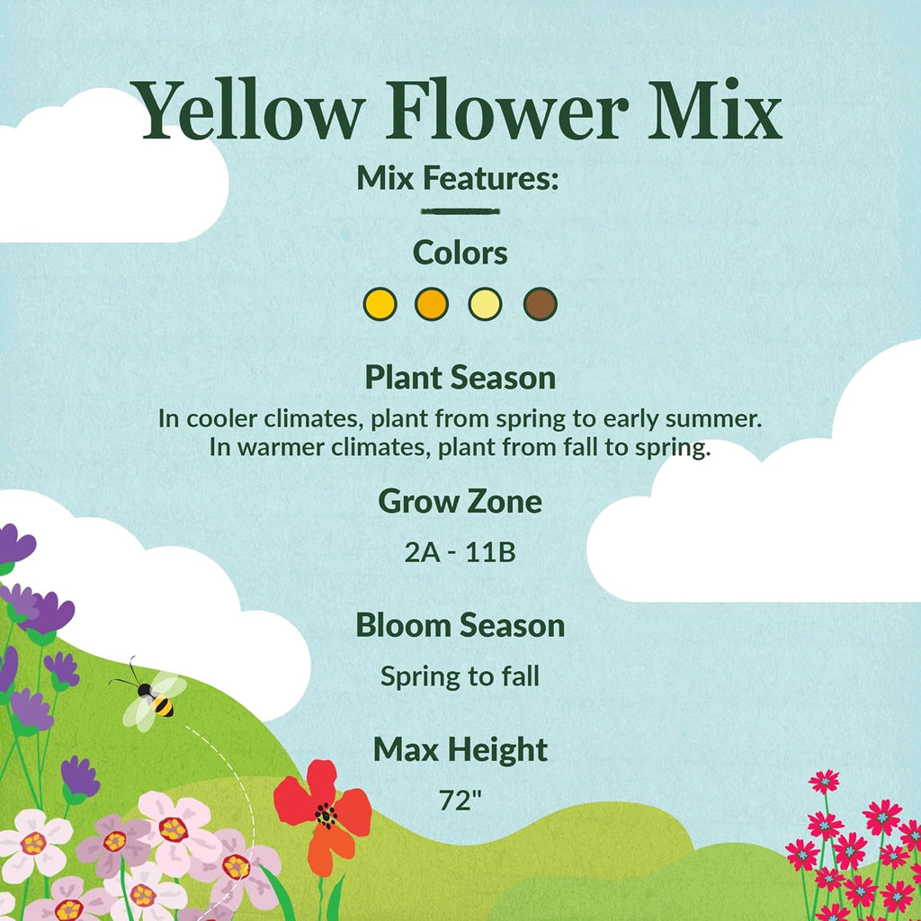 Ferry-Morse Yellow Mix Bulk Flower Seeds, 1lb