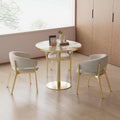 Modern Round Dining Table 31.5 inch Bistro Tulip Table with Faux Marble Top, Sturdy Metal Frame, Easy Assembly for Kitchen Office Restaurant Cafe
