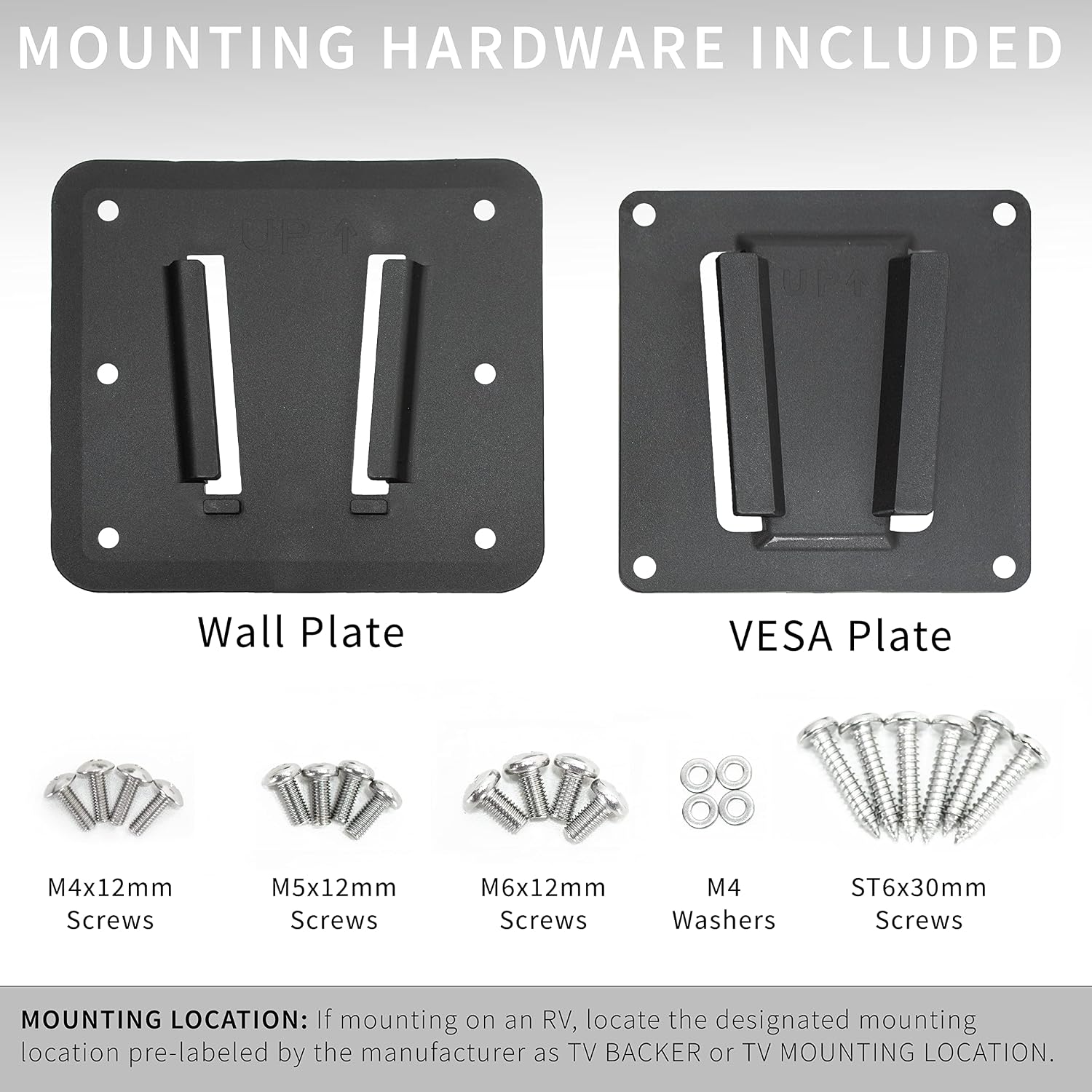 VIVO Black RV TV Mount with Arm for VESA 100x100mm, Mount-VWRV3 | Articulating Extension, Quick Disconnect Plastic Polymer Mount, Low Profile Wall Bracket for Camping Indoor Use, Holds 22 lbs