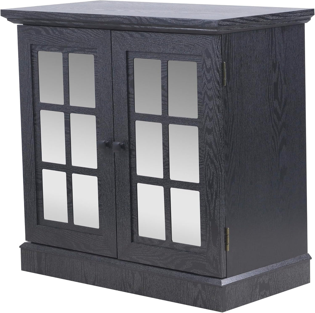 Storage Sideboard Cabinet with Mirrored Doors, Modern Buffet Cabinet w/Adjustable Shelf, MDF Console Cabinets for Dining Room, Living Room, Kitchen, Wood Kitchen Pantries Sideboard Buffet.