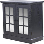 Storage Sideboard Cabinet with Mirrored Doors, Modern Buffet Cabinet w/Adjustable Shelf, MDF Console Cabinets for Dining Room, Living Room, Kitchen, Wood Kitchen Pantries Sideboard Buffet.