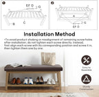 HUIMO Entryway Shoe Bench with Cushion, End of Bed Bench,Upholstered Bench for Kitchen, Bench with Solid Wood Shelf, Leather Ottoman Bench for Hallway, Living Room (PU-Brown)