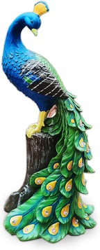 Solar Garden Decor Peacock Statues with Succulent LED Lights,Peacock Figurine Lights Outdoor Decorations for Yard Lawn Patio Balcony Whimsical Art Outside,Gifts for Mom Grandma Women