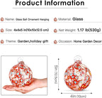 Hand Blown Glass Witch Ball,Glass Ornament Hanging Garden Gazing Ball Indoor Outdoor Home Décor. (4)