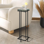 SAFAVIEH Couture Collection Giabelle Black/Clear Cast Glass Drink Table (Fully Assembled)