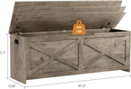 GarveeHome 47.2 in Storage Chest, Wooden Storage Bench with Safety Hinges, Easy Assembly, Large Shoe Bench for Entryway, Living Room, Bedroom