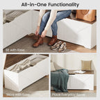 L Shaped Storage Bench, 63" Corner Bench with Storage, Breakfast Nook Bench with 3 Hidden Flip-Top Compartments, Backless Dining Bench for Kitchen, Entryway, Dining Room, Walnut White