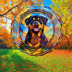Rottweiler Dog Wind Spinners Outdoor Dog Memorial Gifts, 3D Metal Kinetic Hanging Garden Wind Spinner, Spinner Decor, Wind Sculptures for Outdoor & Indoor, Window, Yard Decor (Rottweiler 2)