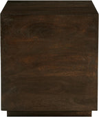 Flagstaff Square Side Table in Modern Barista Brown Finish on Solid Wood