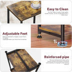 Simple Trending End Table, Nightstand Set of 2, Side Table for Living Room, Bedroom, Rustic Brown