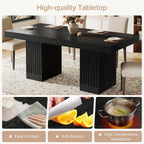 Tribesigns Dining Table for 4-6 People, 63 Inch Modern Rectangle Kitchen Table with Pedestal Base, Large Dinner Furniture for Dining Room, Kitchen, Living Room, Black