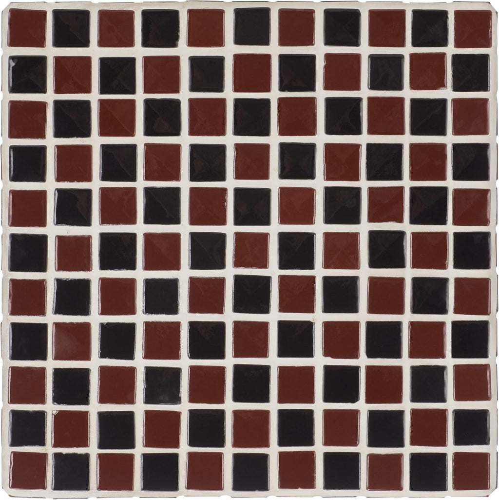 SAFAVIEH Home Collection - Satomi Accent Table with Bordeaux Mosaic Tile Inlay & Black Iron Base, Modern Side Table, Fully Assembled (ACC3230C)