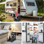 2 Stool Portable Footstool Multifunctional Collapsible, Anti-Slip | 300LB Capacity Collapsible RV Step Stool, Portable Multifunctional Foot Stool for RV, Home, Kitchen, Bedroom & Bathroom