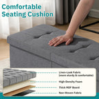 30-INCH Storage Ottoman Bench, Footrest with Storage, End of Bed Bench Coffee Table for Living Room, Bedroom, Entryway, Dark Gray