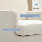 Kromax Accent Chair for Living Room Set of 2, Modern Reading Chair, Beige | Mid-Century Reading Chair for Bedroom, Comfy Upholstered Armchair with Sturdy Legs, Single Sofa Chair for Apartment