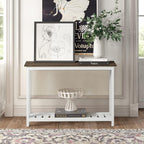 ChooChoo Farmhouse Console Table, Narrow Sofa Table for Entryway, 40 Inch | Rustic Entryway Table for Living Room, Hallway, White