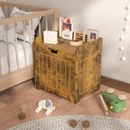 Aenuert Storage Chests, Small Cube Organizer Box,Wooden Entryway Storage (Brown, Without Handles)