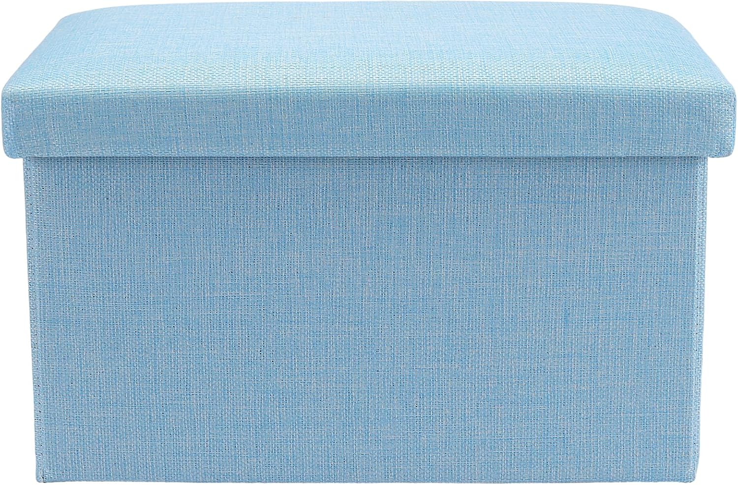 HOZEON 3 Pack 15.7 x 9.8 x 9.11 Inches Folding Storage Ottoman, Blue Rectangle Footrest Seat, Multifunctional Foot Stool for Living Room, Office, Traveling, Fishing, Camping