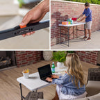LIFETIME Height Adjustable Folding Table, 4 Foot