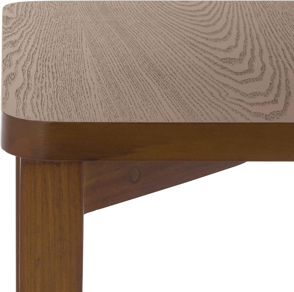 SAFAVIEH Home Collection - Raki End Table, Walnut Brown Square Accent Side Table with Woven Shelf (ACC2312A)