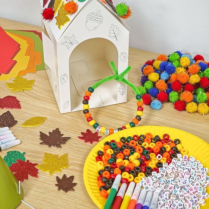 Cinrobiye 24 Sets Fall Adopt a Pet Party Favors DIY Animals Party Gift Boxes Make Your Own Woodland Animals Adoption Party Supplies with Treat Gift Boxes Dog Collar Necklace for Pet Birthday Crafts