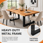 Farmhouse Live Edge Dining Table, Solid Wood Dining Table with 2" Table Top & Metal Base, Wood Slab Industrial Live Edge Desk for Kitchen & Dining Room 2,4,6 People (63 * 31.5 * 29.5IN)