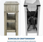 GarveeHome Entryway Table, Console Table with 2 Storage Drawers, 3 Tier Farmhouse Wooden Sofa Table, Hallway Tables for Entryway, Living Room-Grey