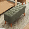Modern Entry Door Shoe Bench Household Doorway Wearing Shoes Stool Long Clothing Fitting Room Sofa Bedside Entryway(Dark Green,80cm)