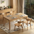 Solid Wood Dining Chairs Mid Century Modern Kitchen Chairs Set of 6 | Rounded Curved Backrest, Wide Comfortable Seat, Ergonomic Support, Easy Clean Wood Finish, Multiple Set Options,Natural Color
