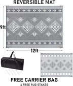 HiiARug Outdoor Rug for Patios Clearance 9'x12' Outdoor Plastic Straw Rug Waterproof Patio Camping Rug Reversible RV Mat Outdoor Area Rugs for Outdoors, RV, Patio, Backyard, Deck, Camping