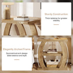 Tribesigns End Table for Living Room, 3-Tier Narrow Side Table with Storage, Farmhouse Wooden Beside Table with Geometric Frame, Tall Nightstand for Bedroom, Small Spaces, Natural Oak