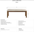Lexicon Jones Dining Bench, Brown