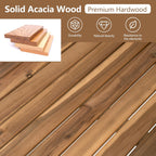 4pc Acacia Wood Outdoor Sectional Sofa Set with Cushions | Slatted Design - Modern Patio, Deck & Garden Seating for Ultimate Comfort