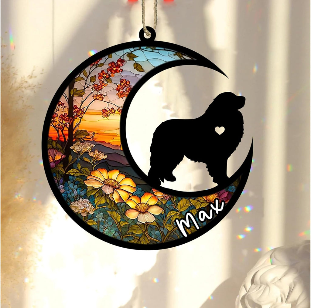 Personalized Dog Memorial, Custom Name Great Pyrenees Dog Christmas Ornament with Name, Custom Breeds, Pet Loss Light Catcher, Gifts for Lovers Loss of Pet Sympathy on Mothers Day Christmas