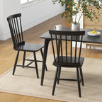 KOTEK Windsor Dining Chairs Set of 4, Wooden Kitchen Chairs with Spindle Back & Wide Seat, 400 LBS Weight Capacity, Armless Side Chairs for Dining Room, Living Room