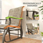 Outsunny Outdoor Glider Chair Patio Garden Steel Frame Light Mixed Brown | Gliders for Outside Patio, Mesh Fabric, Backyard, Porch
