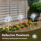 HOOSUN 10 Pack Reflective Pinwheels for Yard and Garden,Wind Spinners Outdoor Bird Scare Devices,Sparkly Windmills for Garden Decor Scare Birds Away Wind Spinners for Outside Patio Yard Lawn