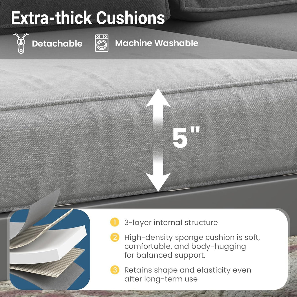 Wisteria Lane Metal Patio Furniture Sofa, All-Weather Outdoor Couch with Upgraded Cushions, Weather-Resistant Heavy Duty Modern Outdoor 2 Seats Sofa for Garden, Balcony, Deck, Backyard, Dark Grey