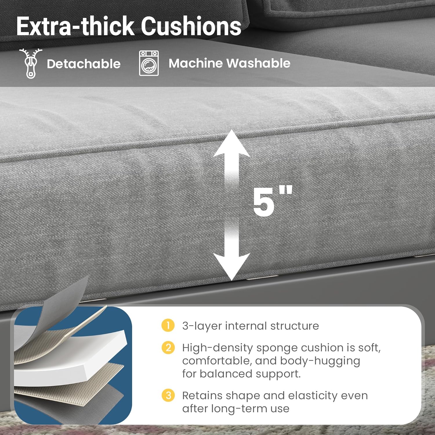 Wisteria Lane Metal Patio Furniture Sofa, All-Weather Outdoor Couch with Upgraded Cushions, Weather-Resistant Heavy Duty Modern Outdoor 2 Seats Sofa for Garden, Balcony, Deck, Backyard, Dark Grey