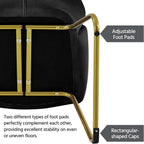 Yaheetech Upholstered Petal Dining Chair, Modern Velvet Bucket Dining Chair with Curved Back and Gold Metal Legs for Dining Room/Kitchen, Black