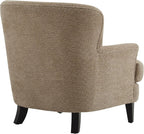 Christopher Knight Home Winnie Accent Chair and Ottoman Set, Living Room/Bedroom Wooden Comfy Reading Chair with Footrest Stool, Boucle Upholstered Wingback Single Sofa, Brown