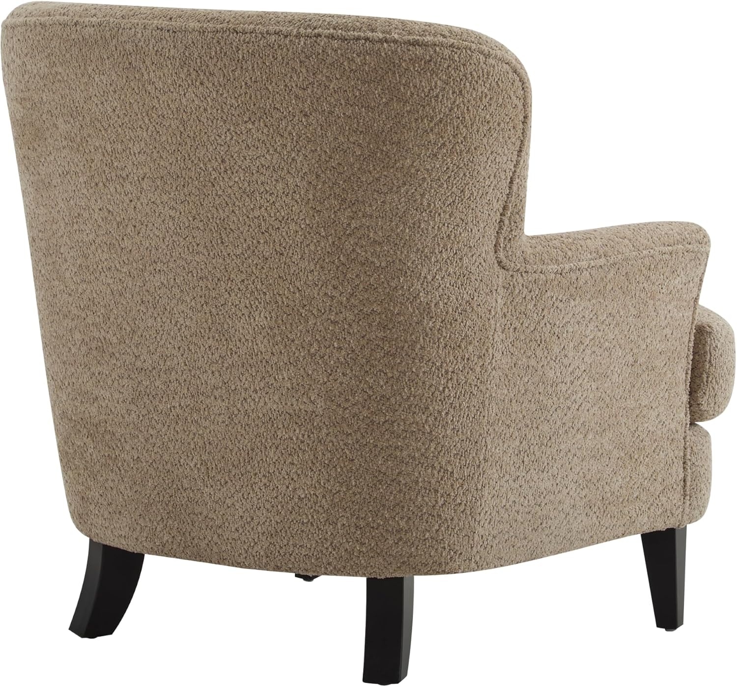 Christopher Knight Home Winnie Accent Chair and Ottoman Set, Living Room/Bedroom Wooden Comfy Reading Chair with Footrest Stool, Boucle Upholstered Wingback Single Sofa, Brown