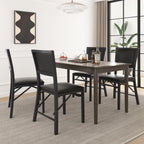 VECELO Folding Dining Chairs Set of 4, Metal Padded Foldable Seating with Comfortable Faux Leather, Space-Saving Portable Guest Seats for Kitchen & Office, No Assembly, Black