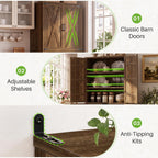 Unikito 71" Tall Kitchen Pantry Storage Cabinet with Built-in Drawer | 31.5" Wide Wood Farmhouse Storage Cabinet with Barn Doors and 3 Shelves, for Home Kitchen,Dining/Living/Laundry/Room